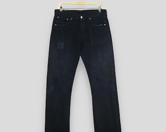 Taglia 31x30.5 Jeans Levi's 501 vintage anni '90 neri sbiaditi Jeans Levi's a taglio dritto Jeans Levi's 501 strappati in denim Jeans Levi's lavati con pietra W31