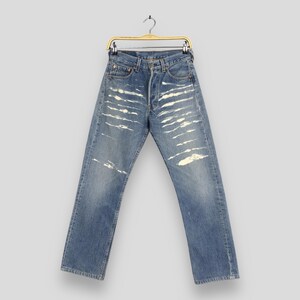 Size 26x27.5 Vintage 90s Levi&#39;s 501 Faded Dirty Blue Jeans Levis Straight Leg Jeans Levi&#39;s Stonewash Denim Levis Button Distressed Mom W26