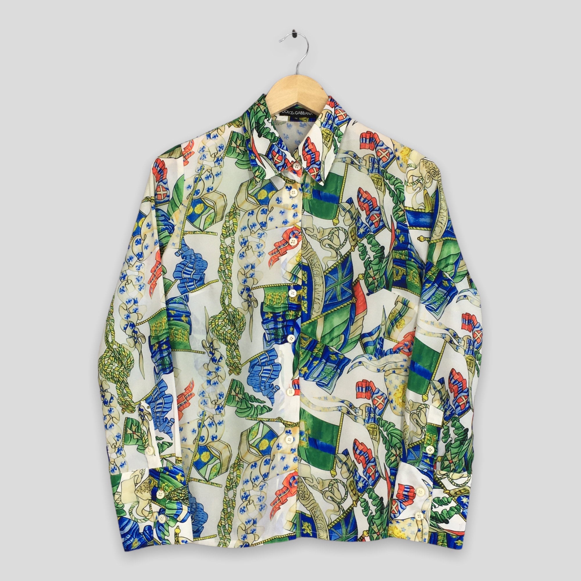 Vintage Dolce & Gabbana Novelty Baroque Blouse Medium Pop Art 