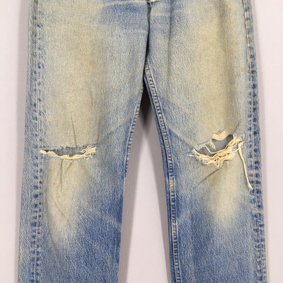 Size 28x29 Vintage 90s Levi's 501 Faded Blue Jean… - image 3