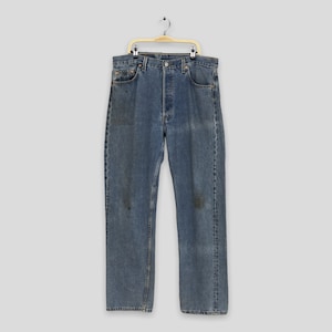 Size 34x31 Vintage 90s Levi&#39;s 501 Faded Dirty Light Wash Jeans Levi&#39;s Straight Cut Jeans Levi&#39;s Distressed Denim Levi&#39;s 501 Stonewash W34