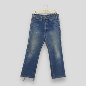 Talla 31X26.5 Vaqueros acampanados Levi&#39;s 517 descoloridos con lavado a la piedra, corte acampanado, años 80, vaqueros acampanados Levi&#39;s Mom, vaqueros acampanados Levi&#39;s Hi Flare W31