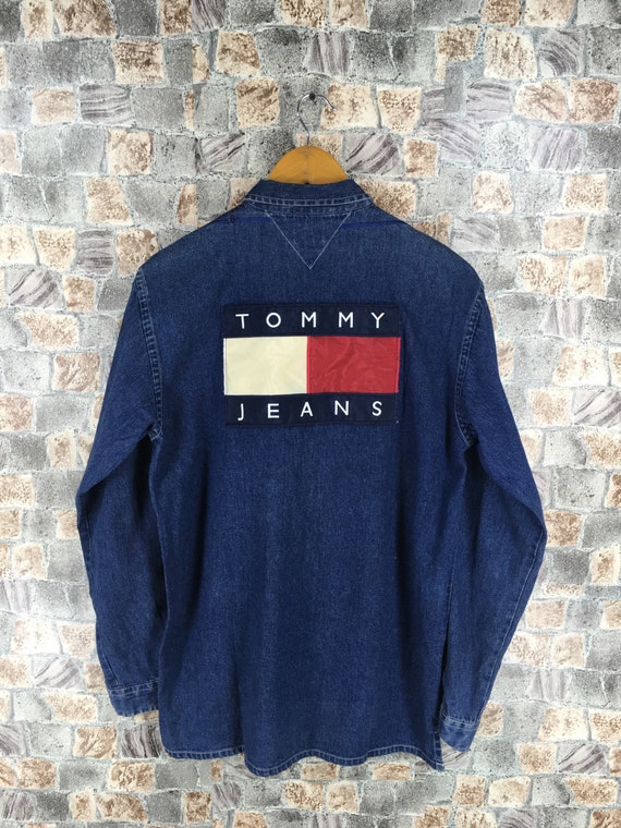 Vintage Tommy Jeans Denim Shirt Large 1990s Tommy Hilfiger | Etsy