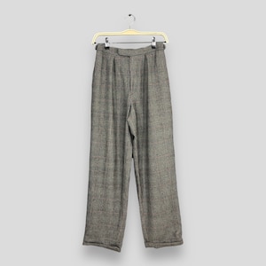 Größe 25x27.5 Vintage Ralph Lauren Tartan Kariert Frauen Freizeithose Polo RL Grau Karierte Karohose Gerade Schnitthose RL Petite Pant W25