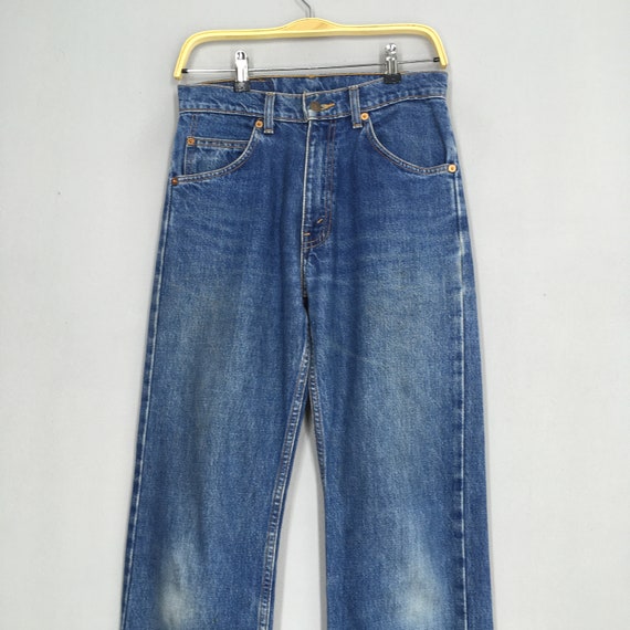 Size 28x30 Vintage Levi's 607 Dark Blue Jeans Str… - image 2
