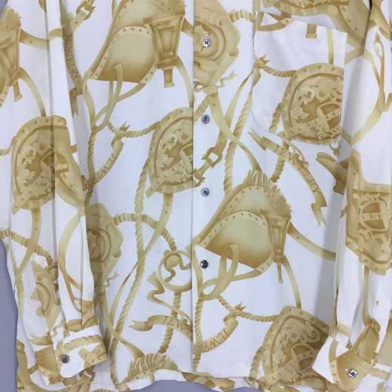 Vintage Designer Novelty Baroque Polyester Shirt … - image 3