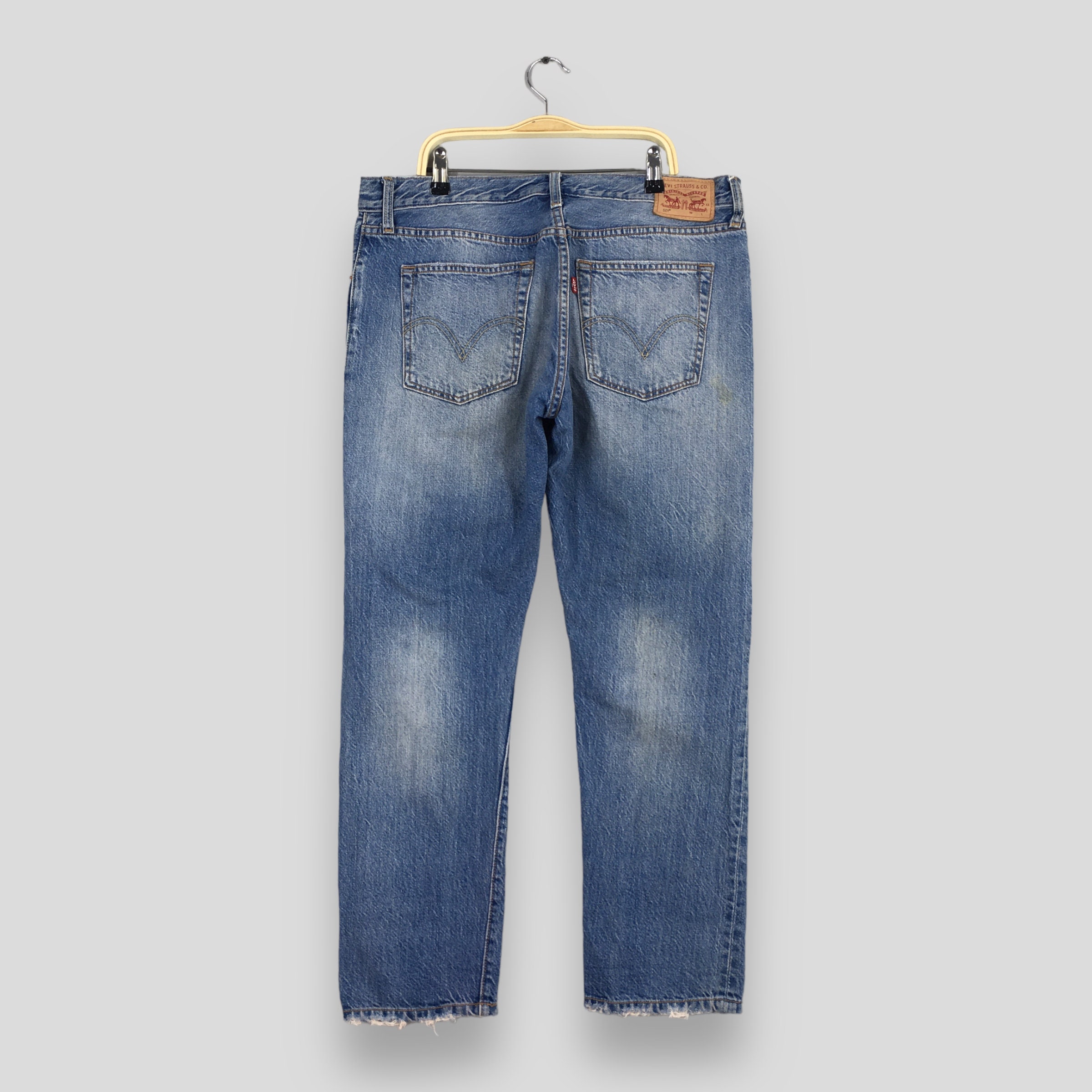 Size 34x26 Vintage 90s Levi's 501 Faded Blue Jeans Light Wash
