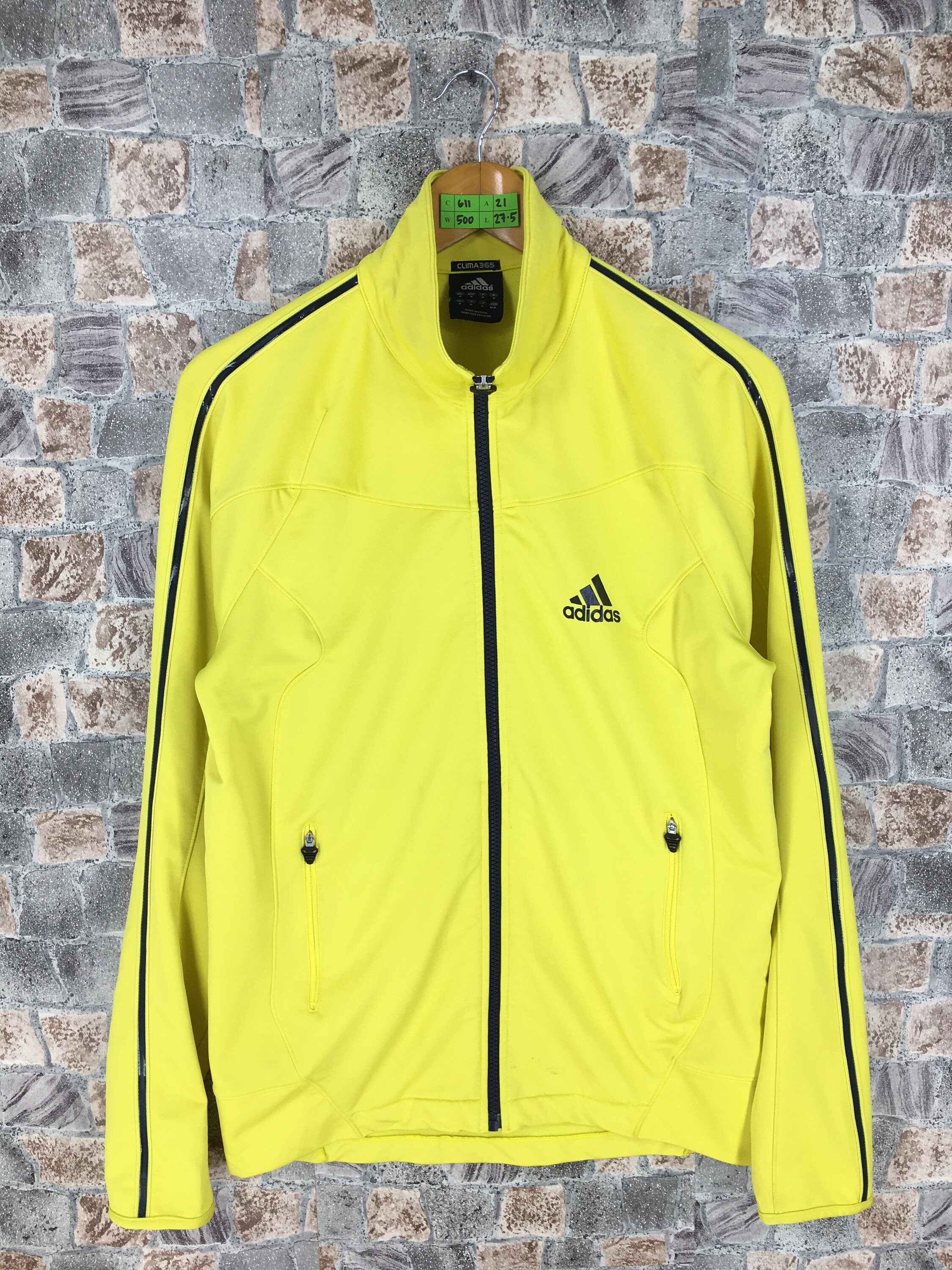 Vintage Adidas Yellow Track Top Jacket Medium Adidas Three Etsy