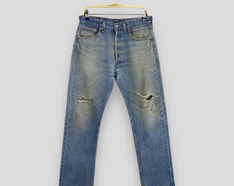 Size 27x29 Vintage 90s Levi's 501 Black Jeans Light Wash Levi's