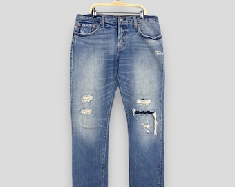 Size 34x26 Vintage 90s Levi's 501 Faded Blue Jeans Light Wash