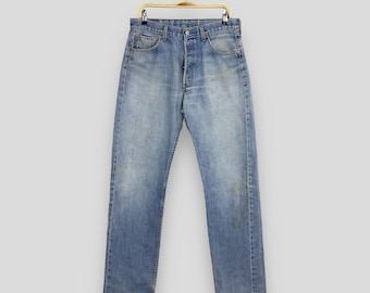 Taglia 31x33 Jeans Levi's 501 vintage anni '80, blu sbiadito, lavaggio chiaro, jeans Levi's a taglio dritto, jeans Levi's 501 con chiusura a bottoni, denim, jeans Levi's Usa W31
