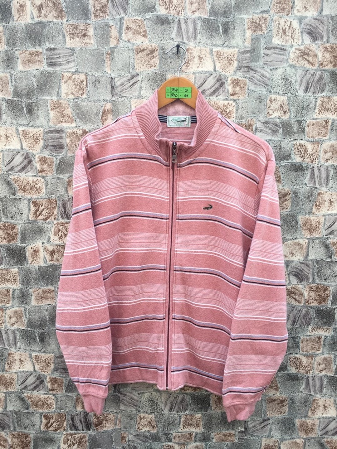 Vintage Crocodile Stripes Pink Sweatshirt Medium 90's - Etsy
