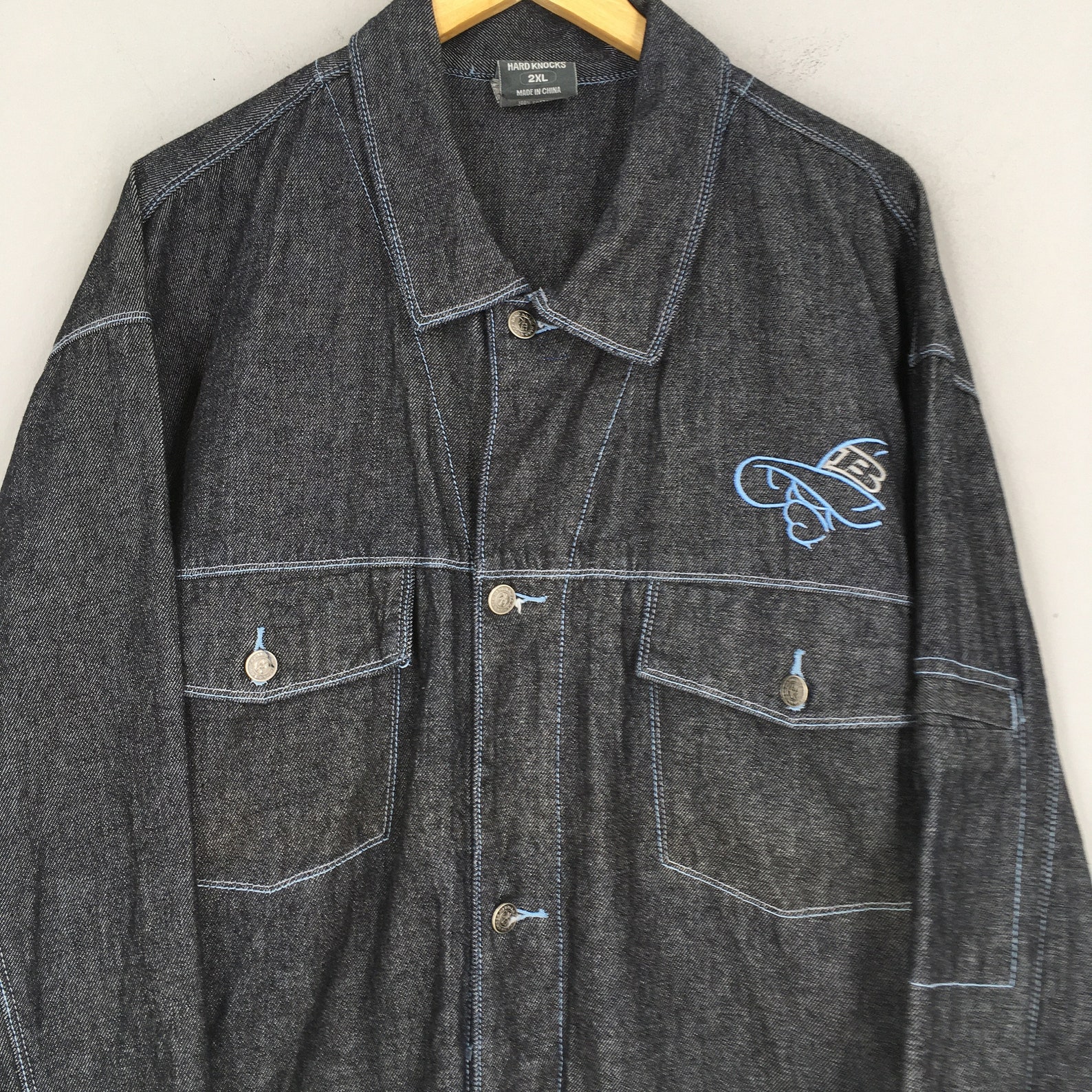 Vintage SOHK Black Denim Jacket Jeans 2xlarge Workwear 90s | Etsy