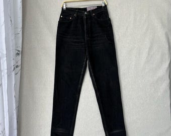 Maat 28 x 30,5 vintage jaren 80 Levi's 501 vervaagde snorharen stone wash jeans Levi's Straight Cut Mom Levi's 501 knoopgulp denim Levi's Usa Petite W28