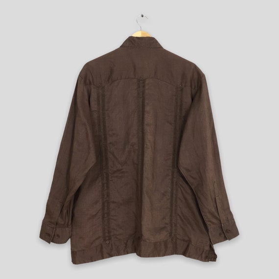 90'S ROBERT STOCK linen x cotton blouson men's size L vintage linen Beige type Vintage Second Hand