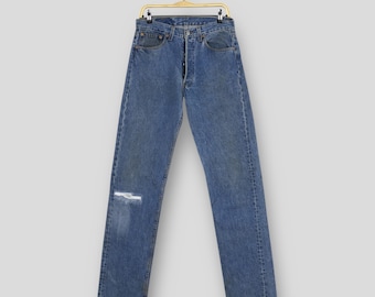 Size 29x35.5 Vintage 90s Levi's 501 Blue Jeans Stonewash Levi's Ripped Faded Dirty Denim Levis Light Washed Levis 501 Distressed Jeans W29