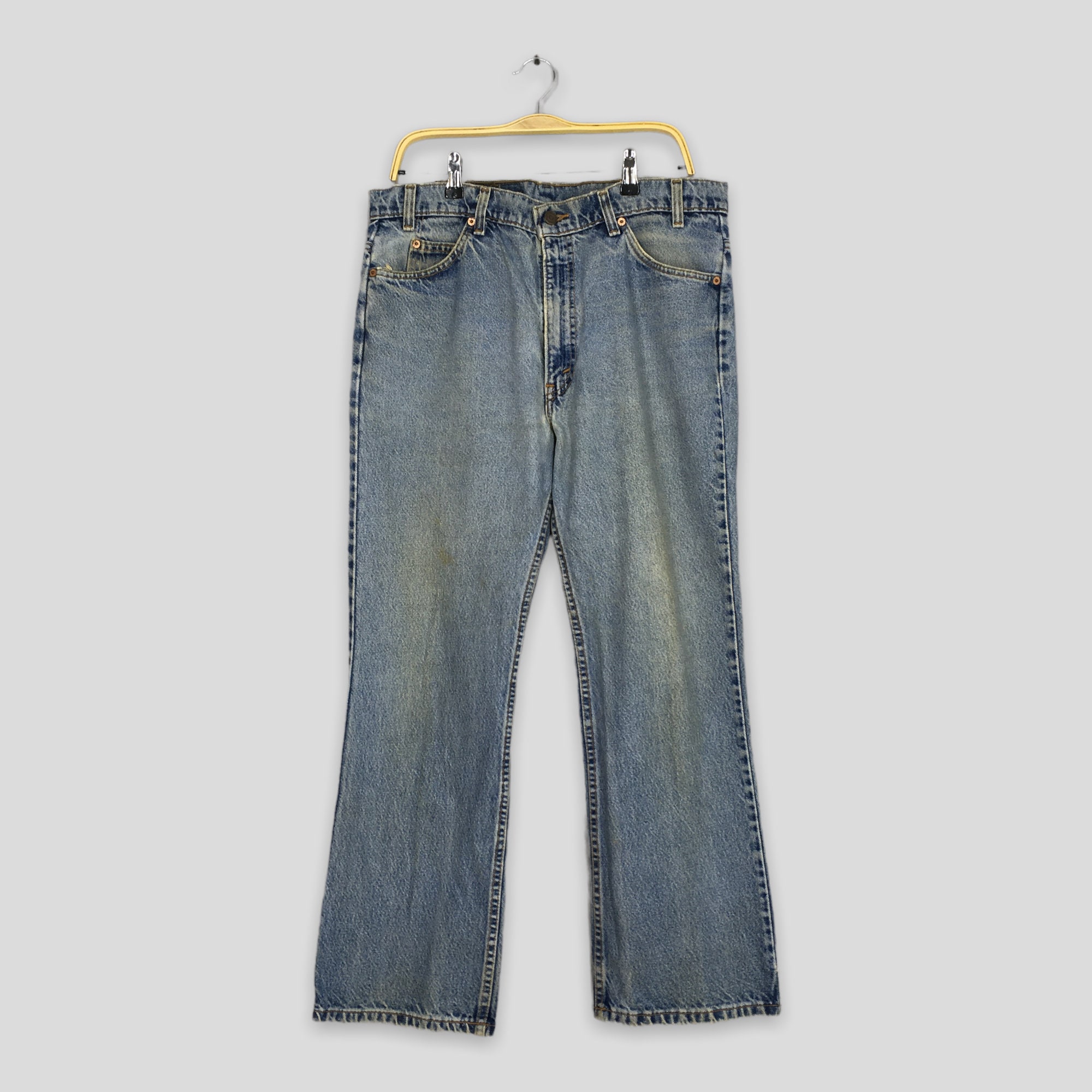Size 35x28 Vintage Levi's 517 Bootcut Bell Bottom Stonewash Jeans