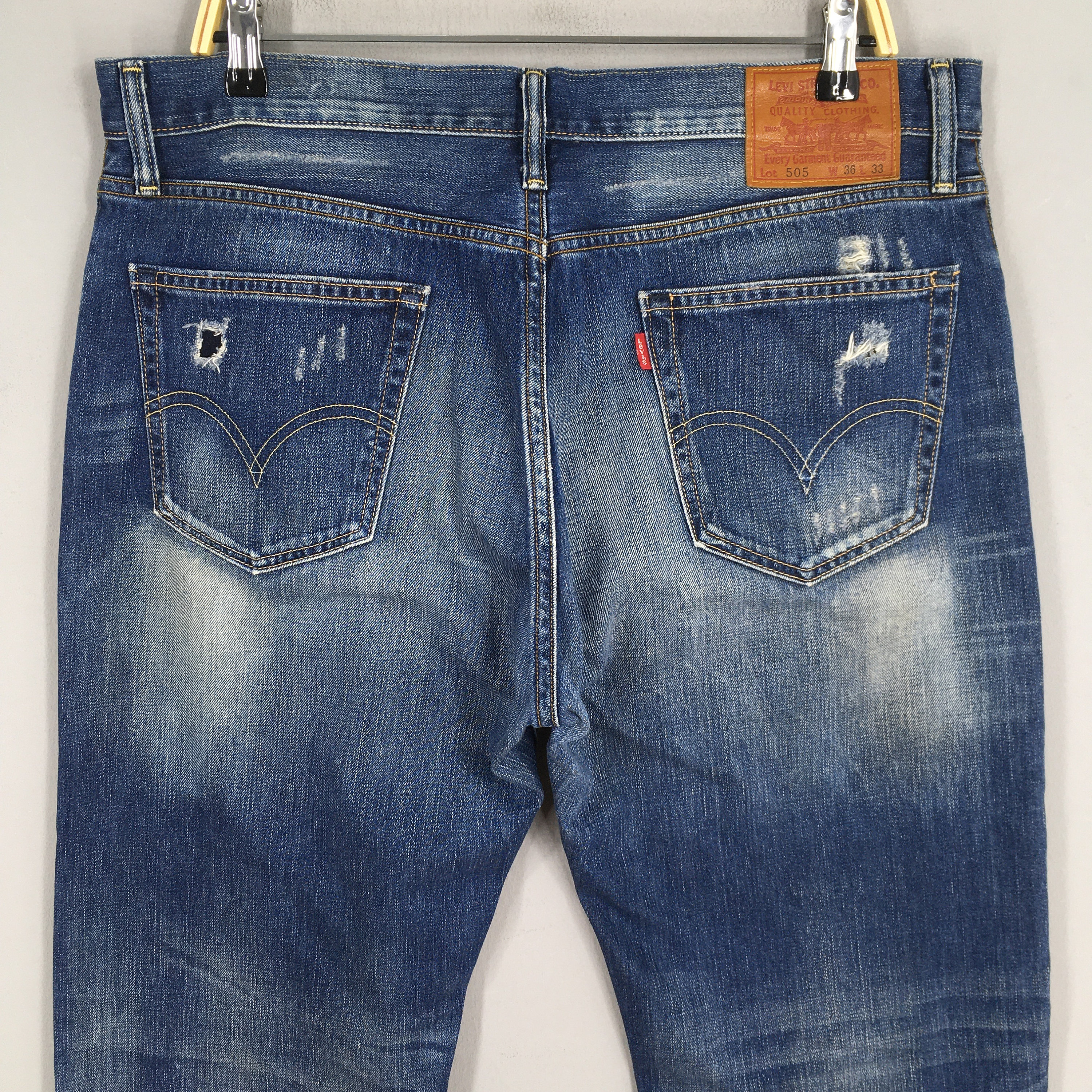 Size 36x31 Vintage Levi's 505 Light Wash Zipper Jeans 1990s Levi's