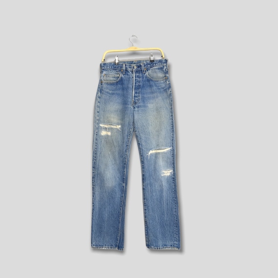 Size 30x33 Vintage 1980s Levi's 501 Distressed Ri… - image 1