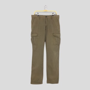 Size 34x33 Japanese Cargo Pants Brown Straight Cut Pants Multi Pocket Bondage Zipper Pants Tactical Utility Pants W34