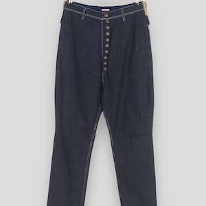 Size 29x27 Kapital Kountry High Waisted Button Fly Jeans Kapital Indigo Blue Denim Regular Fit Jeans Kapital Boro Japanese Denim W29