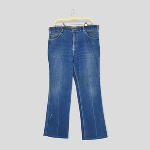 Talla 36 x 29,5 Vaqueros de corte acampanado vintage Levi&#39;s para hombre Vaqueros Levi&#39;s de lavado claro acampanados Vaqueros Levi&#39;s Strauss desgastados Vaqueros Levi&#39;s Action W36