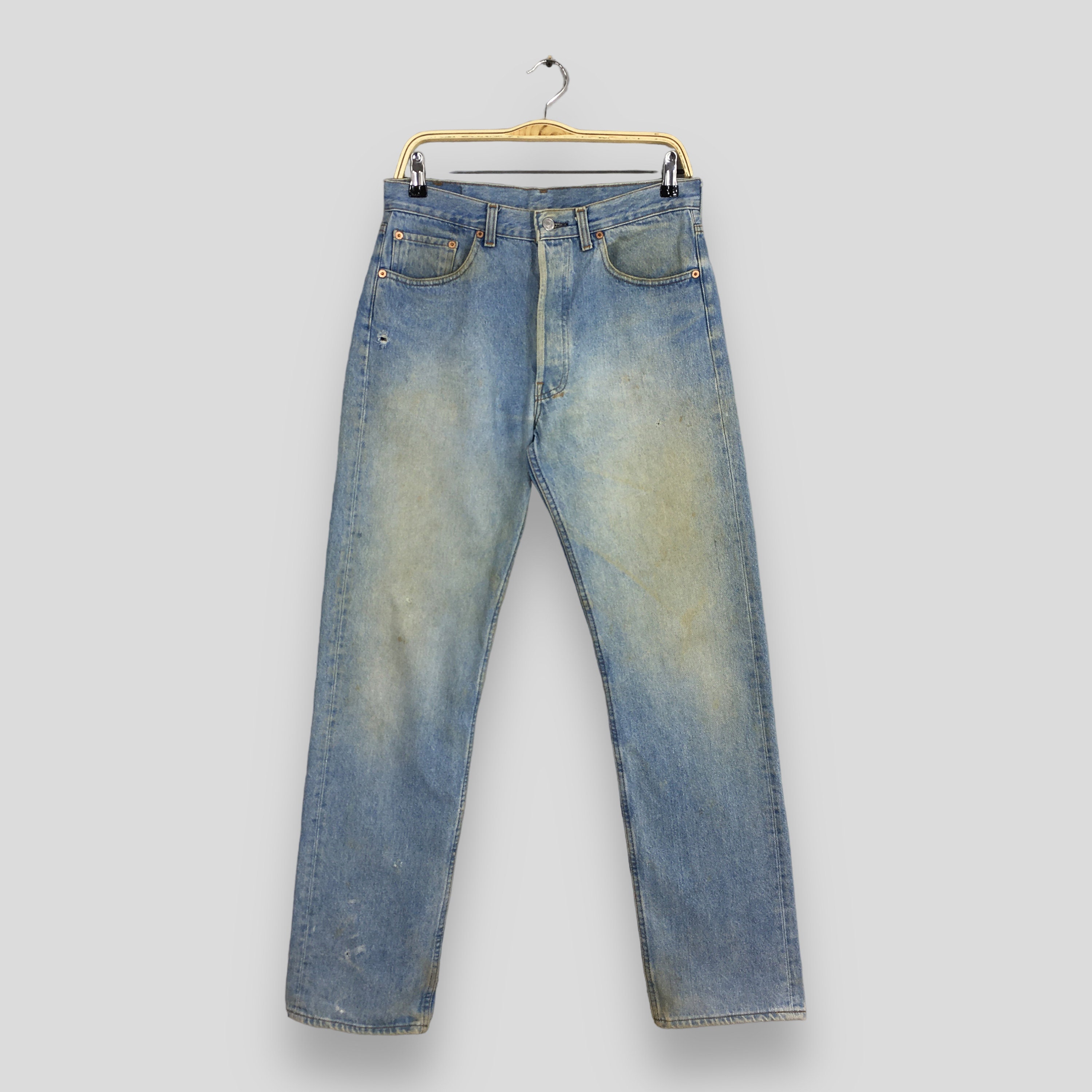Size 30x30.5 Vintage 80s Levi's 501 Faded Blue Jeans Light
