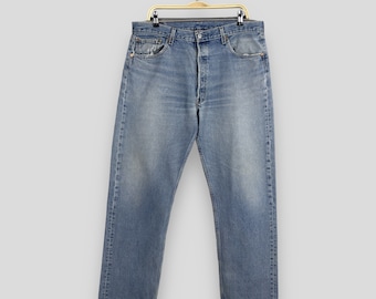Size 34x29.5 Vintage 90s Levi's 501 Faded Blue Jeans Levis