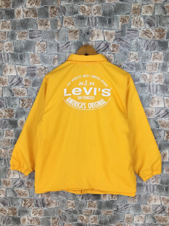 Vintage 90's Levis Jeans Coach Jacket Medium Yello