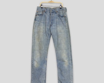 Size 29x30.5 Vintage 90s Levi's 501 Faded Blue Light Wash Jeans Levi's Straight Cut Jeans Y2K Levi's Mom Denim Levis 501 Stonewash Jeans W29