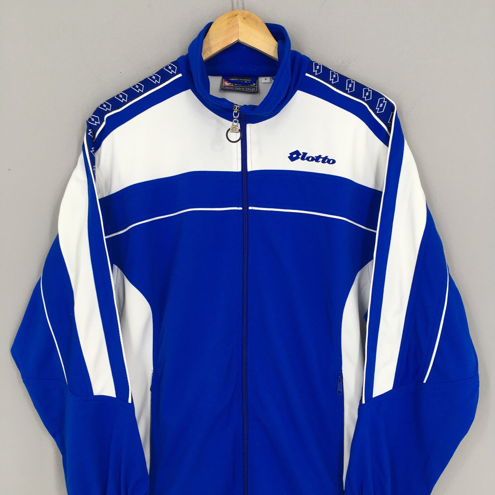 Vintage Lotto Sports Tracktop Jacket Small Blue Sportswear Etsy UK