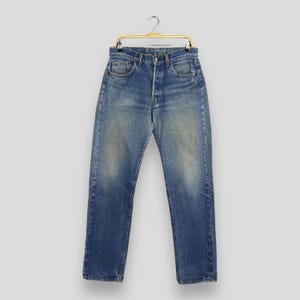 Maat 30 x 32,5 vintage jaren 90 Levi&#39;s 501 vervaagde verweerde stonewashed jeans Levi&#39;s rechte jeans Levi&#39;s 501 knoopgulp denim Levi&#39;s Verenigde Staten W30