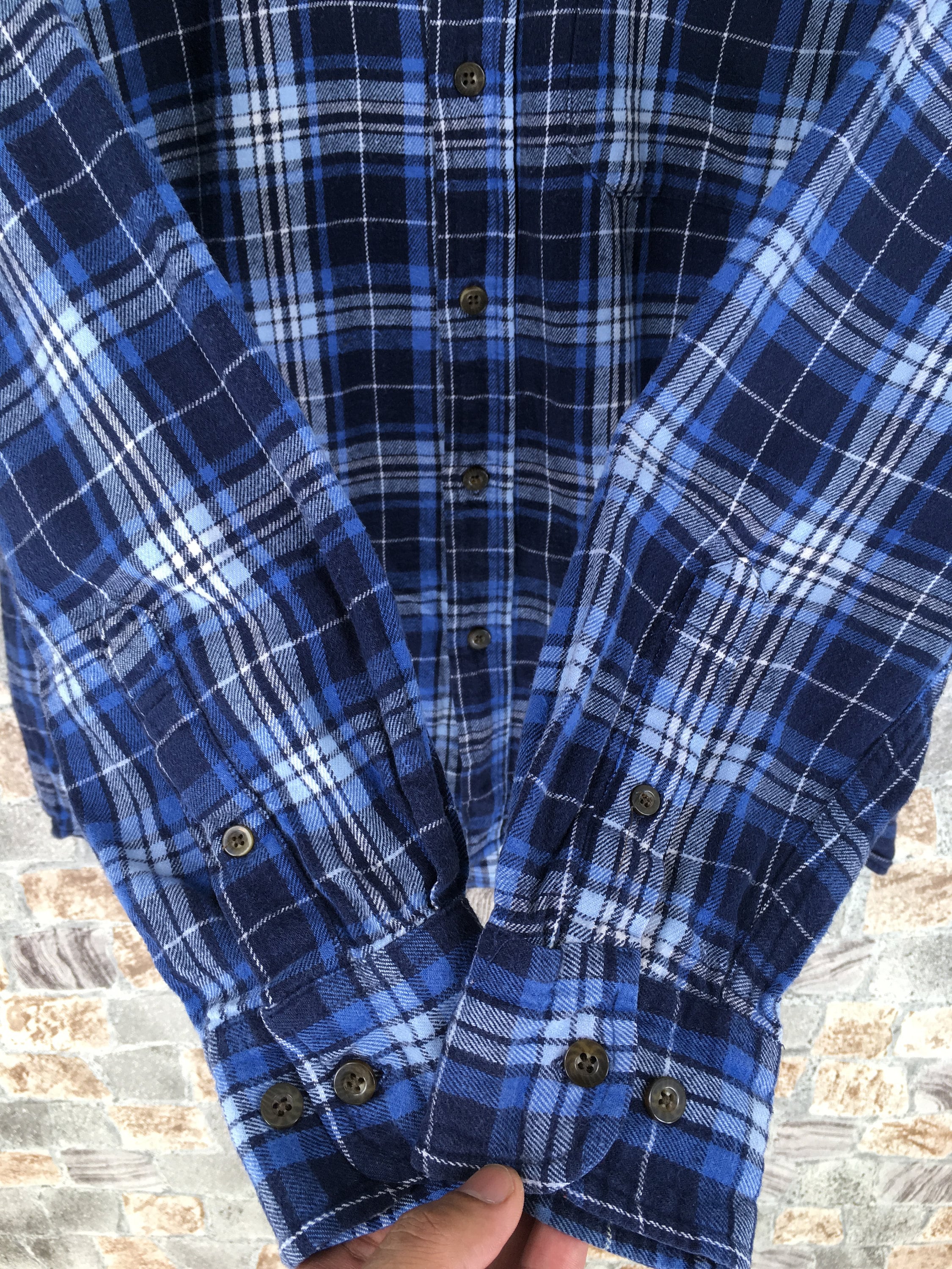 Faded Glory Cotton Flannel Grunge Unisex Small Plaid Checkered | Etsy