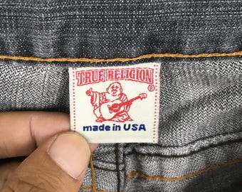 Size 30x30.5 Vintage True Religion Flared Black Denim Y2K True