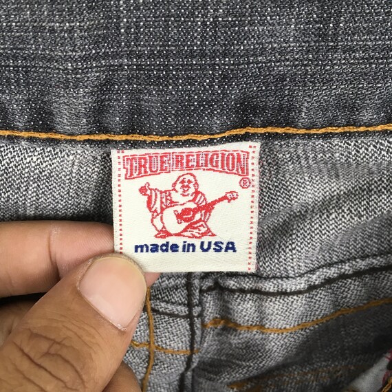 Size 30x30.5 Vintage True Religion Flared Black Denim Y2K