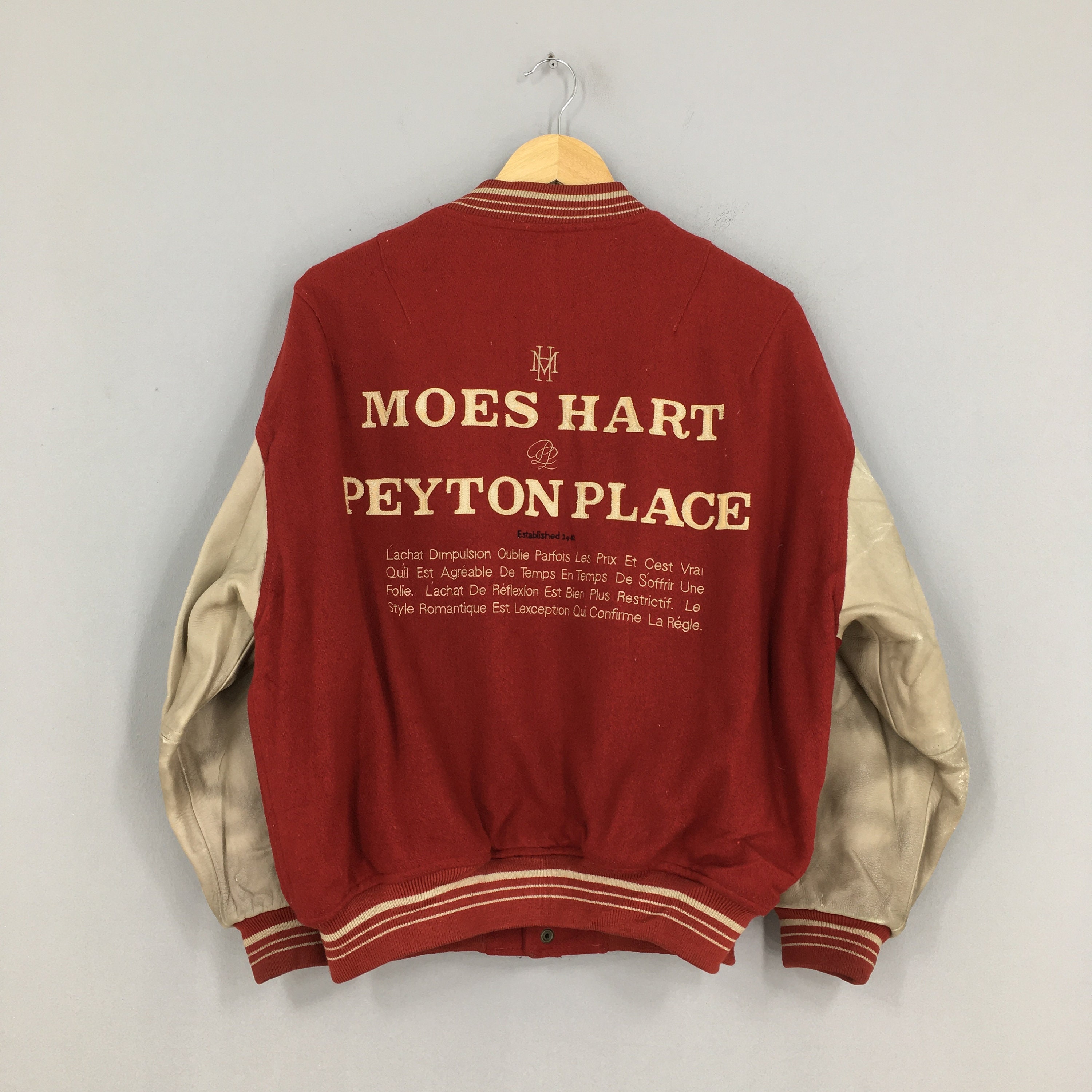 Peyton Place Moes Hart Japan Red Varsity Wool Jacket Large - Etsy