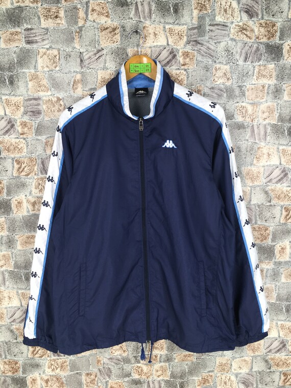 Vintage Kappa Windbreaker Blue Jacket Large 90's K