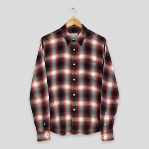 Wacko Maria Rock Steady Plaid Shadow Flannel Shirt Small Rock Steady Drunkard&#39;s Dream Tartan Checkered Oxfords Plaid Rayon Shirt Size S