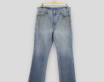 Size 33x30 Vintage 1990's Levi's 517 Pale Blue Flared Jeans Unisex Bootcut Denim 90s Levi's Bell Bottom Denim Levi's 517 High Rise Jeans W33