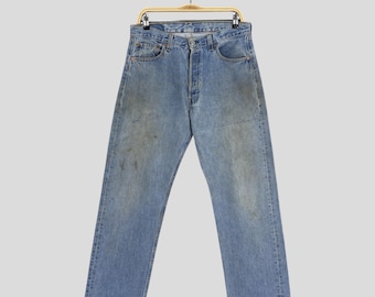 Size 32x27.5 Vintage 90s Levi's 501 Distressed Faded Jeans Levi's Button Fly Denim Levi's 501 Straight Leg Unisex Jeans Levi's 501 Denim W32