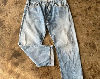 Vintage 90s Levi's 501 Big E Selvedge Distressed Denim Jeans