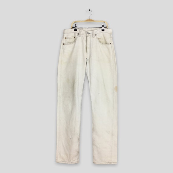 Size 30x33 Vintage 90s Levi's 501 Dirty Denim Whi… - image 1