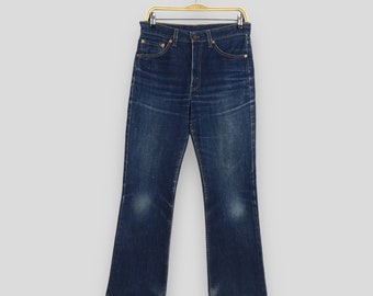 90s Levi's 517 flared denim Y2K ロング丈 日本製 Vintage 90s Levis 517 Bootcut Orange Tab Flared Faded Blue Denim