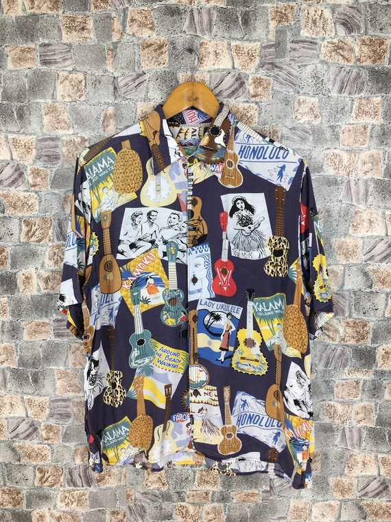 Vintage Reyn Spooner Honolulu Hawaiian Shirt Rayon Medium 80s | Etsy