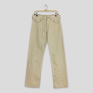 Size 31x31 90&#39;s Vintage Levi&#39;s 501 Cream Straight Cut Jeans Light Washed Jeans 1990s Levi&#39;s Straight Leg Denim 501 Jeans Levis Men Jeans W31
