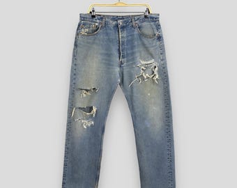 Size 27 Vintage Levis 501 Acid Wash Jeans High Waisted 80s