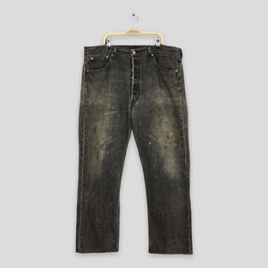 90s Vintage Distressed Levi's 501 Black Jeans Denim Pants 90s Vintage Distressed Levi's 501 Black Jeans Denim Pants