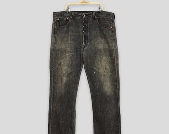 Size 37x28.5 Vintage Levi's 501 Faded Black Jeans Distressed Jeans 1990s Levi's Stonewash Denim Levi's 501 Mens Jeans Levi's 501 Jeans W37