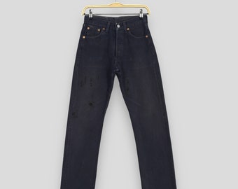 Size 25x29 Vintage 90s Levi's 501 Black Jeans Light Wash Levi's