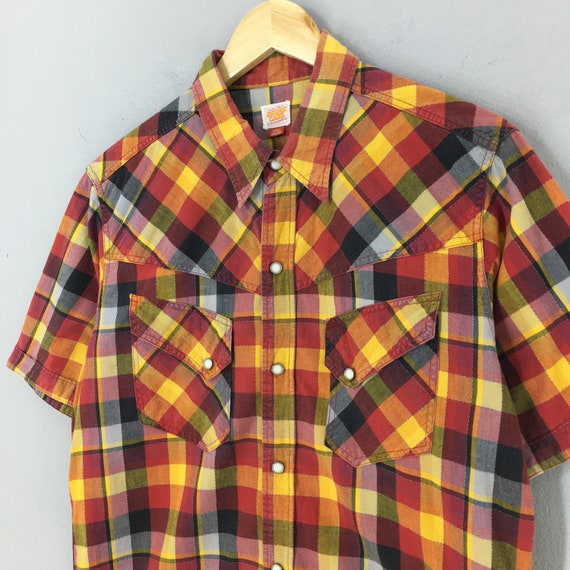 Vintage Sugar Cane Japan Checkered Flannel Shirt … - image 3